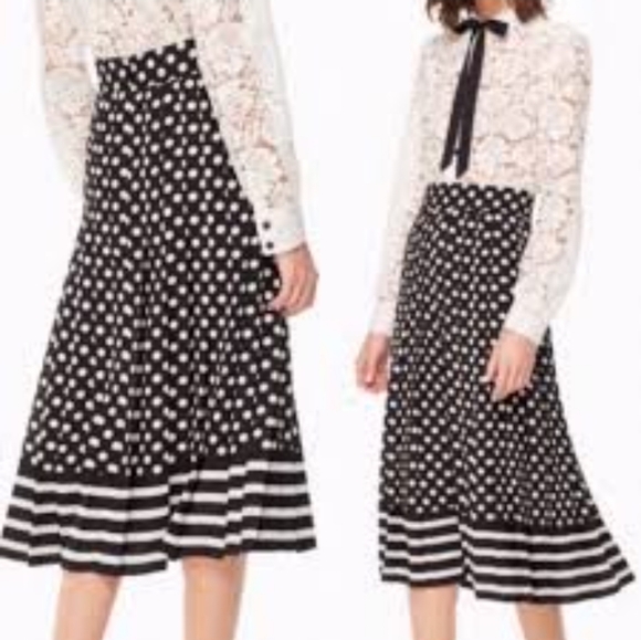Kate Spade Black and White Polka Dot Skirt - Picture 1 of 7